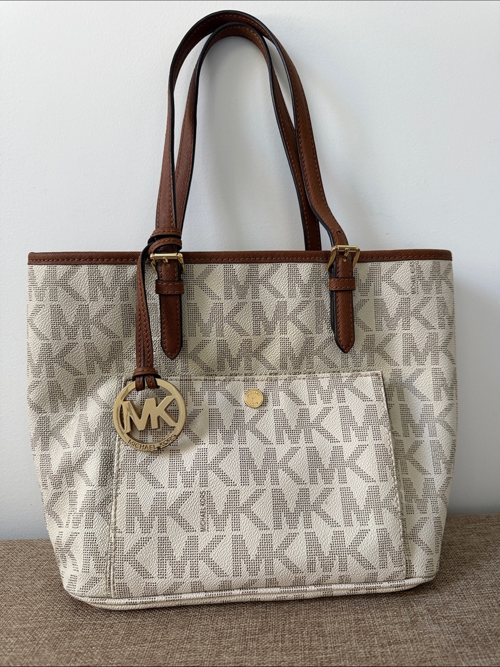 Michael Kors Vintage Vanilla MK Tote